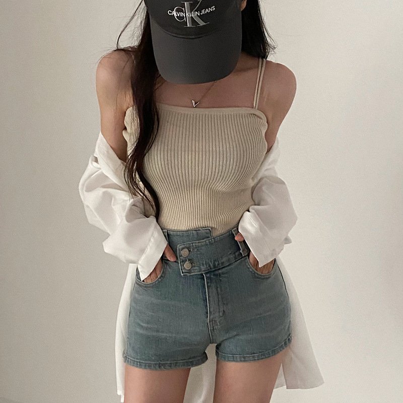 Inner Wear Outer Wear Knitted Vest Top For Women - Image 4