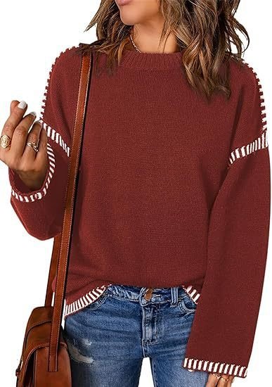 Solid Round Neck Pullover Tops For Women Clothing - Image 9