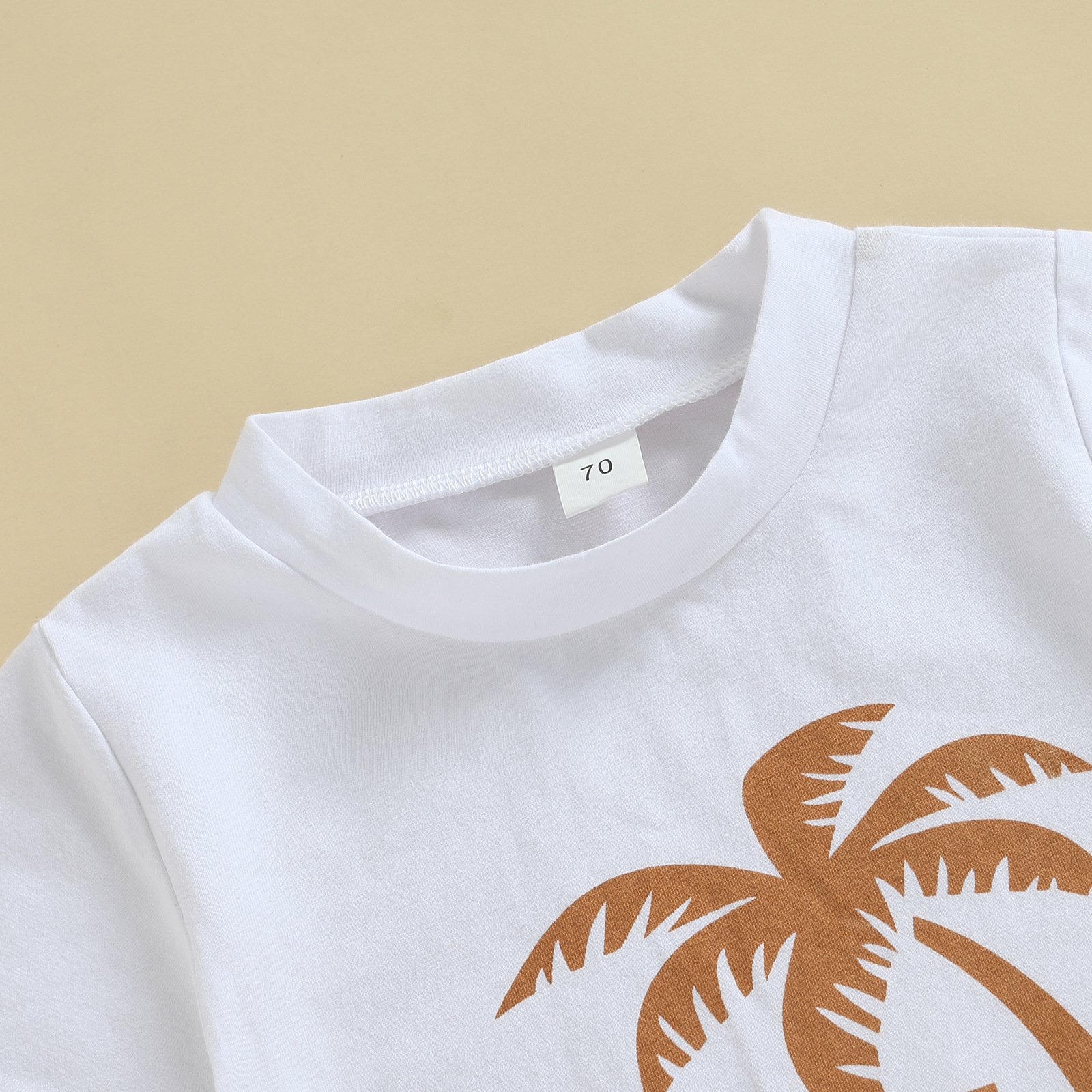 Newborn Baby Boys Summer Outfits Coconut Tree Print T-Shirt And Elastic Sun Print Shorts Set - Image 4