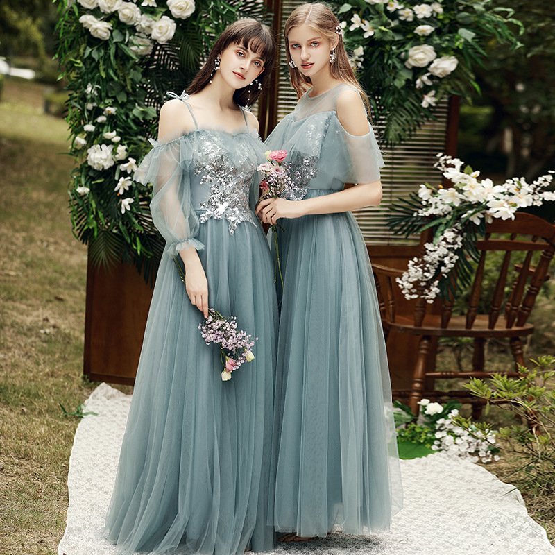 Sister Group Wedding Dress Long Graduation Dress - Image 4