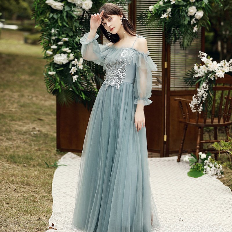 Sister Group Wedding Dress Long Graduation Dress - Image 5