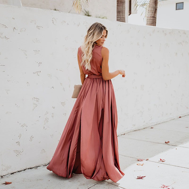 Solid color party dress - Image 2