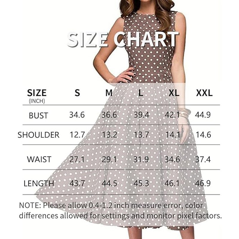 Women's Vintage Polka Dot Cocktail Party Dress - Image 4