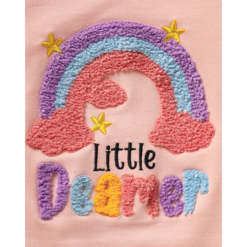 Baby Girls Rainbow Skirt Set Letters Embroidery Long Sleeve Sweatshirt Tops - Image 9