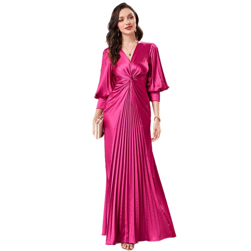 Slim Fit Lantern Sleeve Party Dress - Image 4