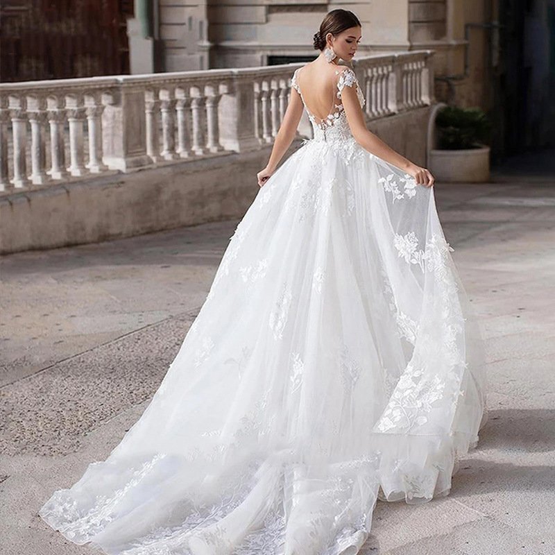 Dream Round Neck Slimming White With Fish Bridal Tail Wedding Dress Two-way Wear Activity Women - Image 6