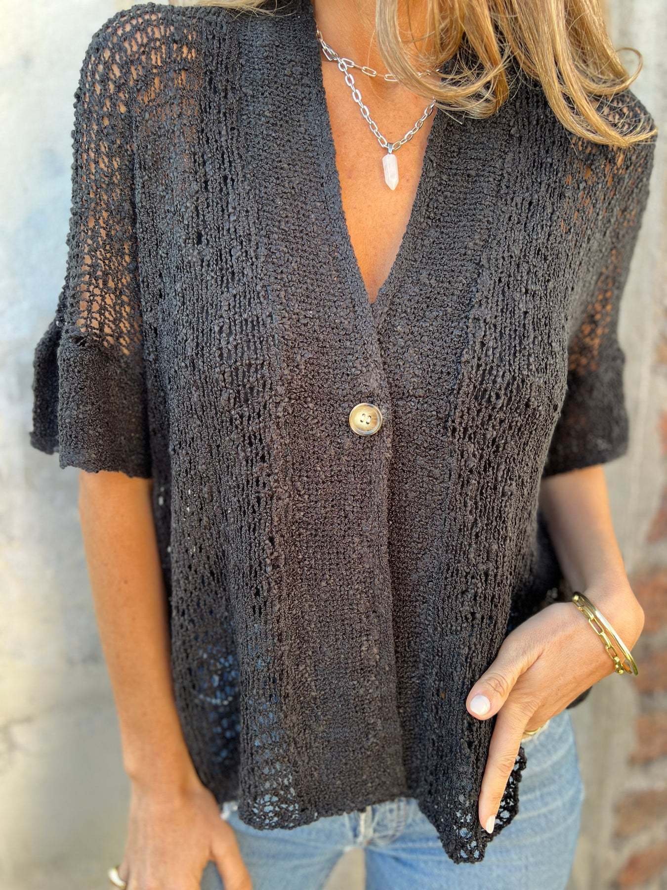 V-neck Single-button Tops For Women Clothing - Image 6