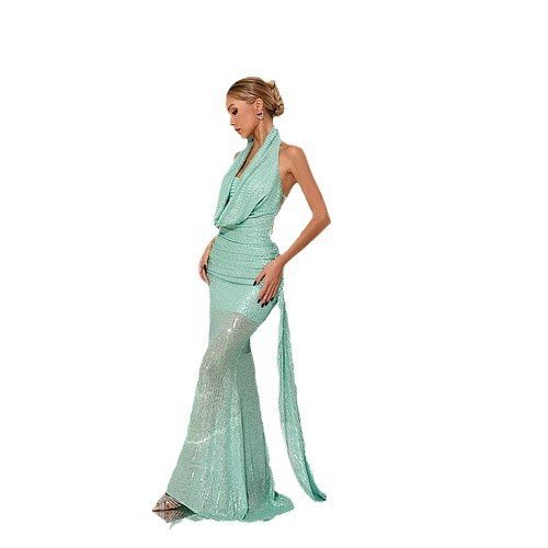 Halter Mop Sequined Party Dress - Image 4