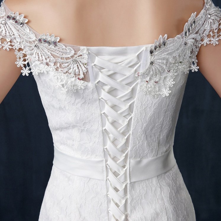 Fishtail wedding bride wedding dress - Image 4