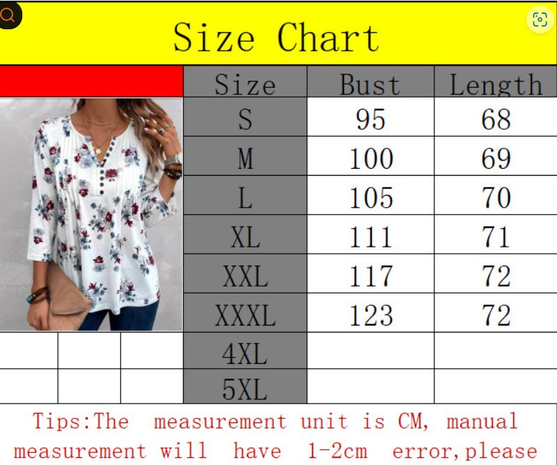Casual Loose Spring Summer Women's Wear V-neck Printed Top For Women - Image 3