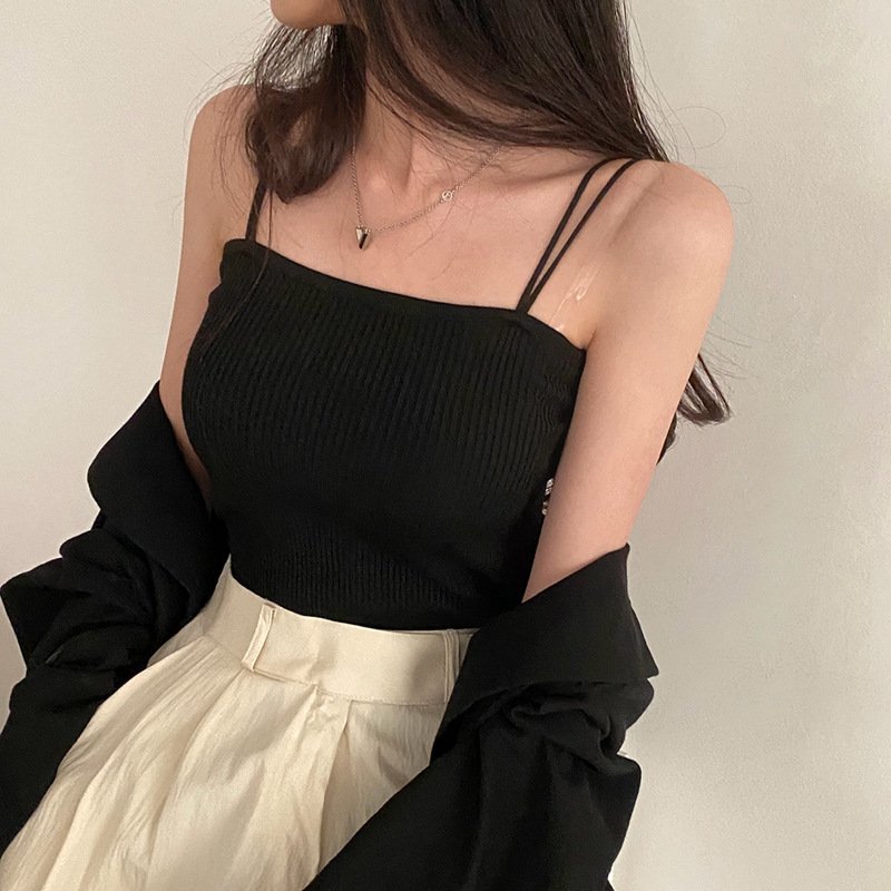 Inner Wear Outer Wear Knitted Vest Top For Women - Image 10