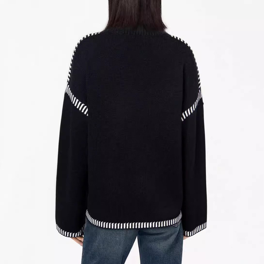 Solid Round Neck Pullover Tops For Women Clothing - Image 5