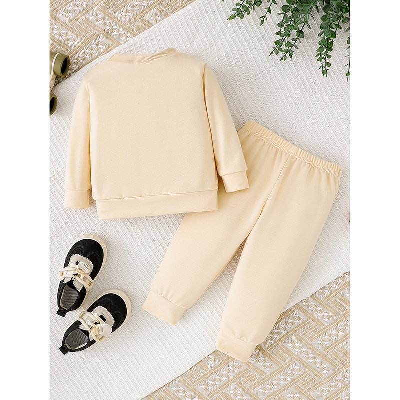 Baby Girls 2Pcs Christmas Outfits MERRY Christmas Letter Print Round Neck Long Sleeve Sweatshirt - Image 4