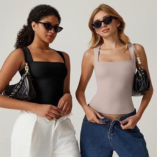 Summer Square-neck Tank Tops For Women Clothing - Image 9