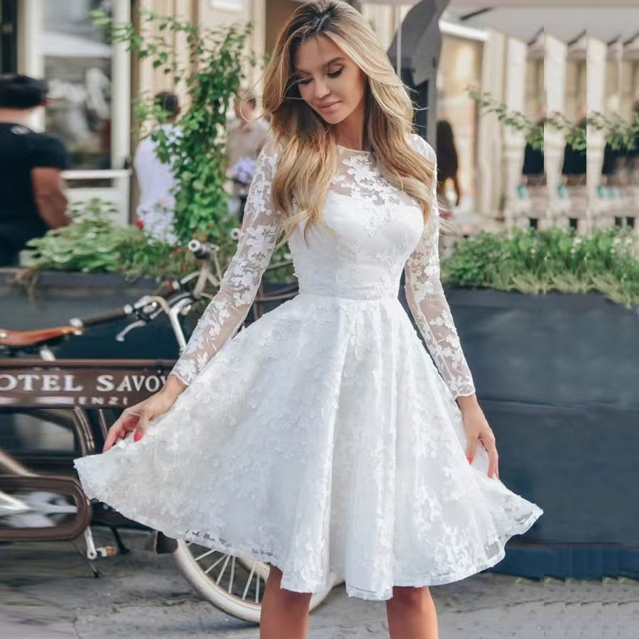 Wedding Dress White Vintage Lace - Image 2