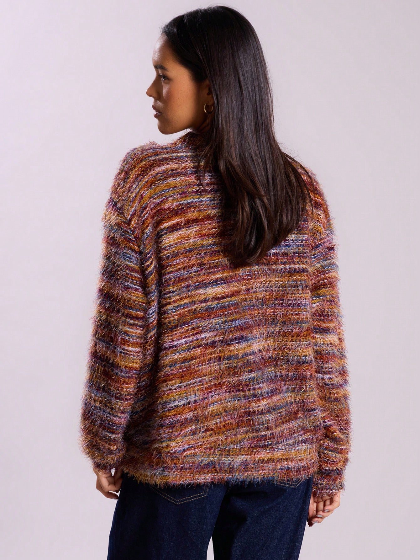Winter Stripe Knitted Sweater Tops For Women - Image 10