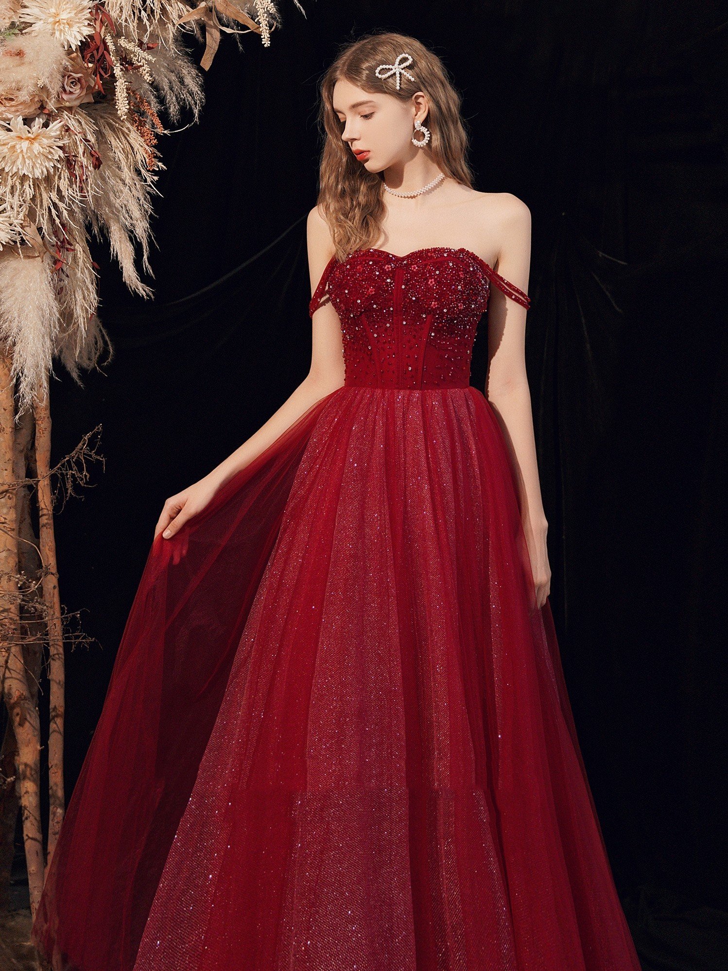 Wedding Red Heavy Industry Dress - Image 2