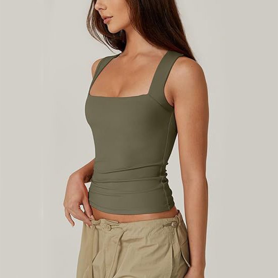 Summer Square-neck Tank Tops For Women Clothing - Image 8