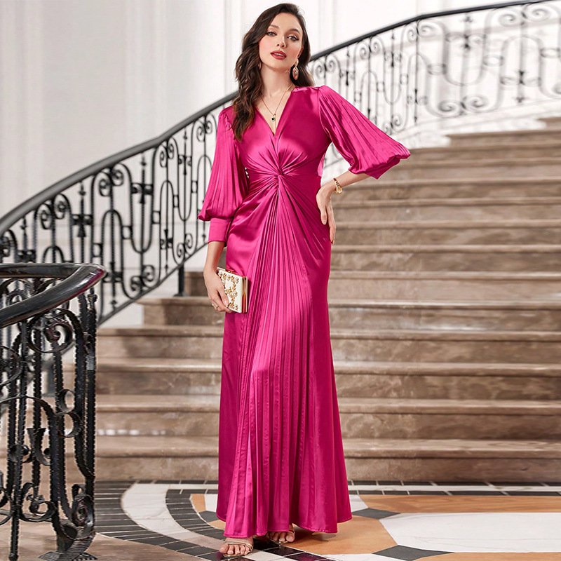Slim Fit Lantern Sleeve Party Dress - Image 5