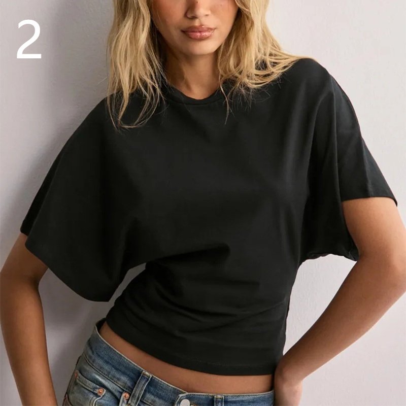 Summer Batwing Sleeve T-shirt Tops For Women Clothing - Image 5