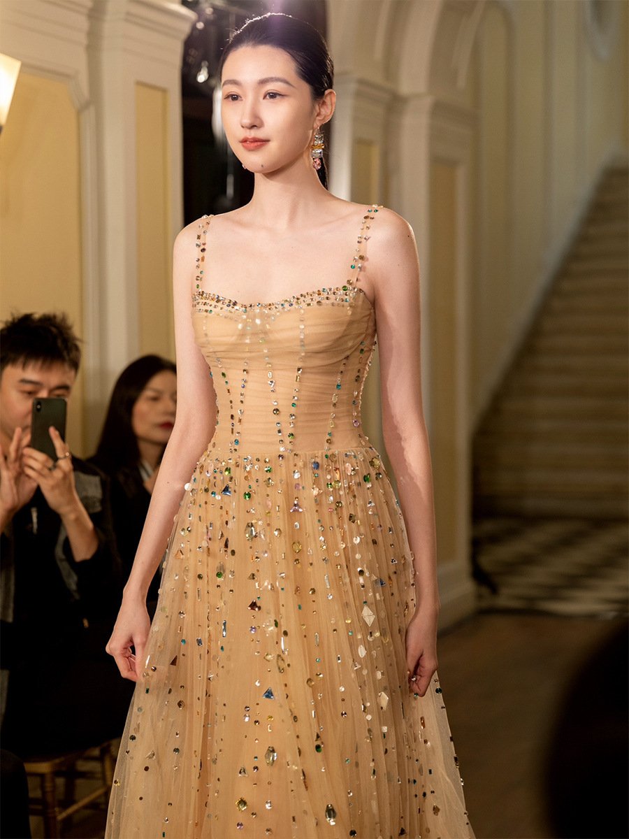 Women's Handmade Beaded Wedding Dress - Image 3
