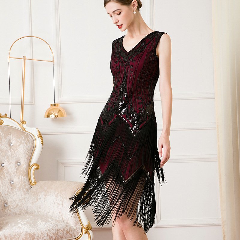 Cocktail Ball Sequin Beaded Dress - Image 4