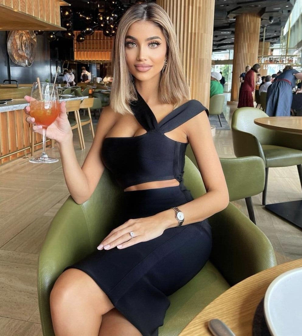 Sexy Oblique Shoulder Midriff Outfit Knee-length Skirt Cocktail Party Dress - Image 10