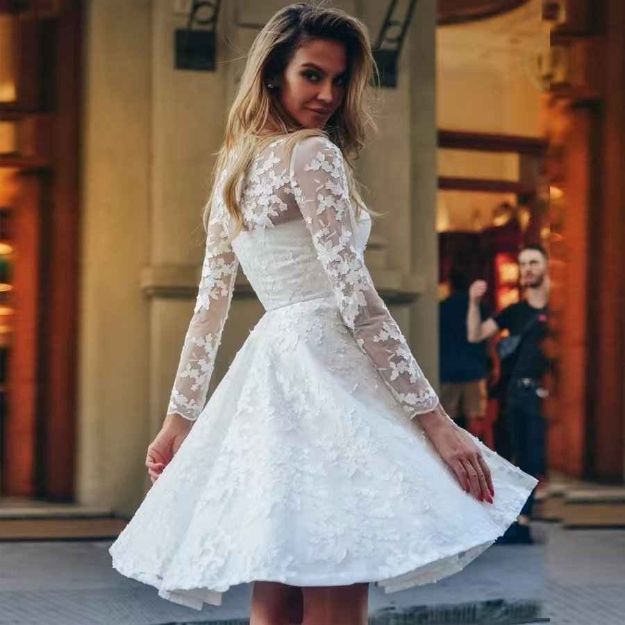Wedding Dress White Vintage Lace - Image 3
