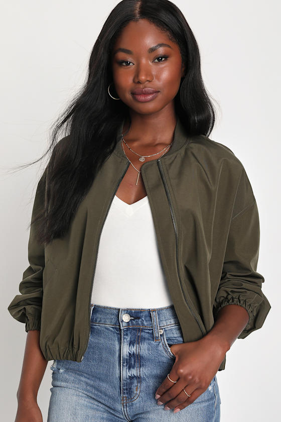 Cool Perfection Olive Green Bomber Jacket