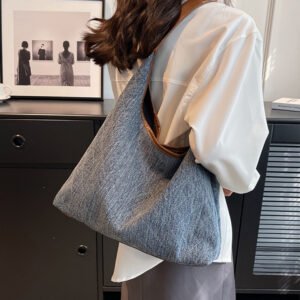 Denim Canvas Bucket Bag