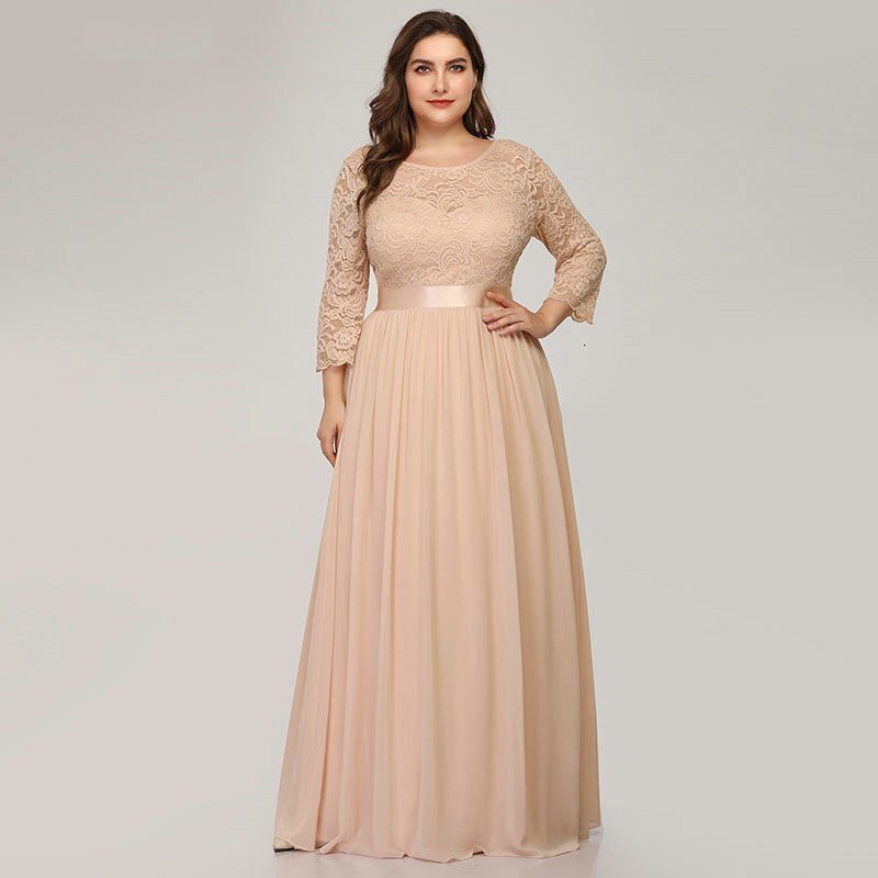 US Ever-Pretty Plus Size Floral Lace Bridesmaid Dresses Long Evening Party Gowns - Image 2