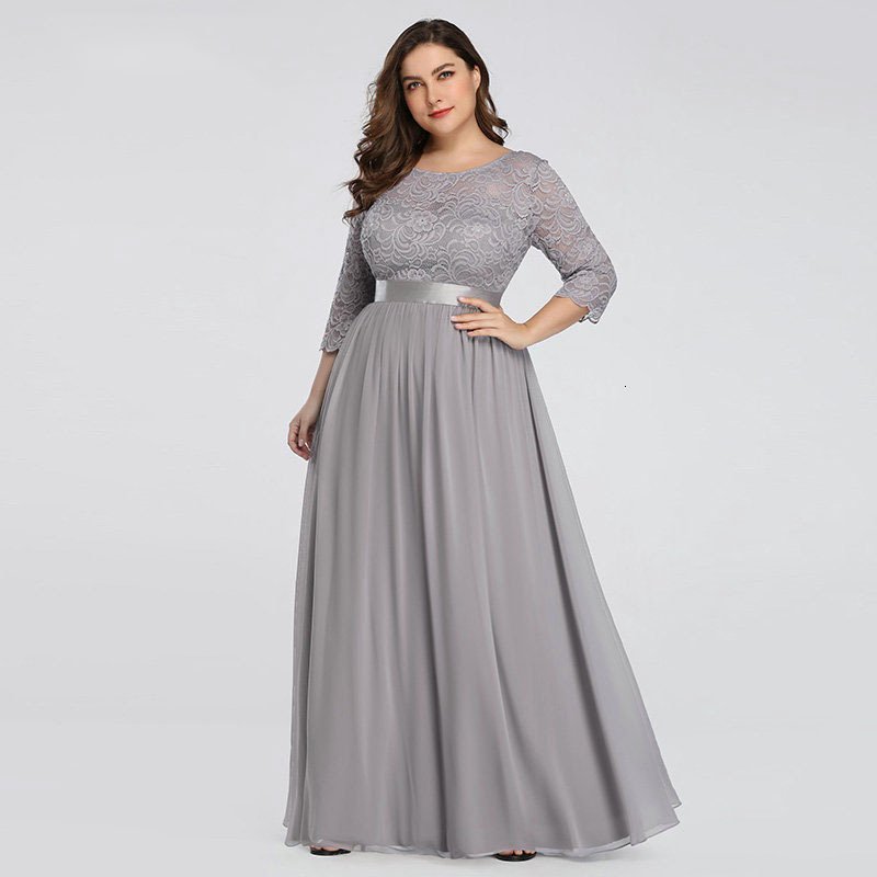 US Ever-Pretty Plus Size Floral Lace Bridesmaid Dresses Long Evening Party Gowns - Image 3