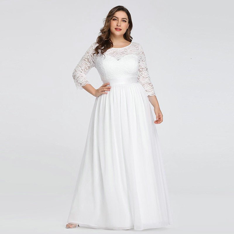 US Ever-Pretty Plus Size Floral Lace Bridesmaid Dresses Long Evening Party Gowns - Image 4