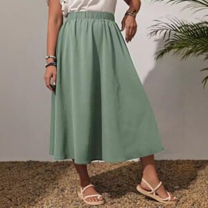 Spring Summer Women's Wear New Fashion Elastic Waist Plus Size Skirt Women