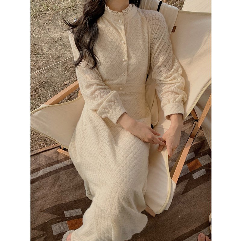 Soft Glutinous Glutinous Gentle Wind In Winter Wear A Dress For Women