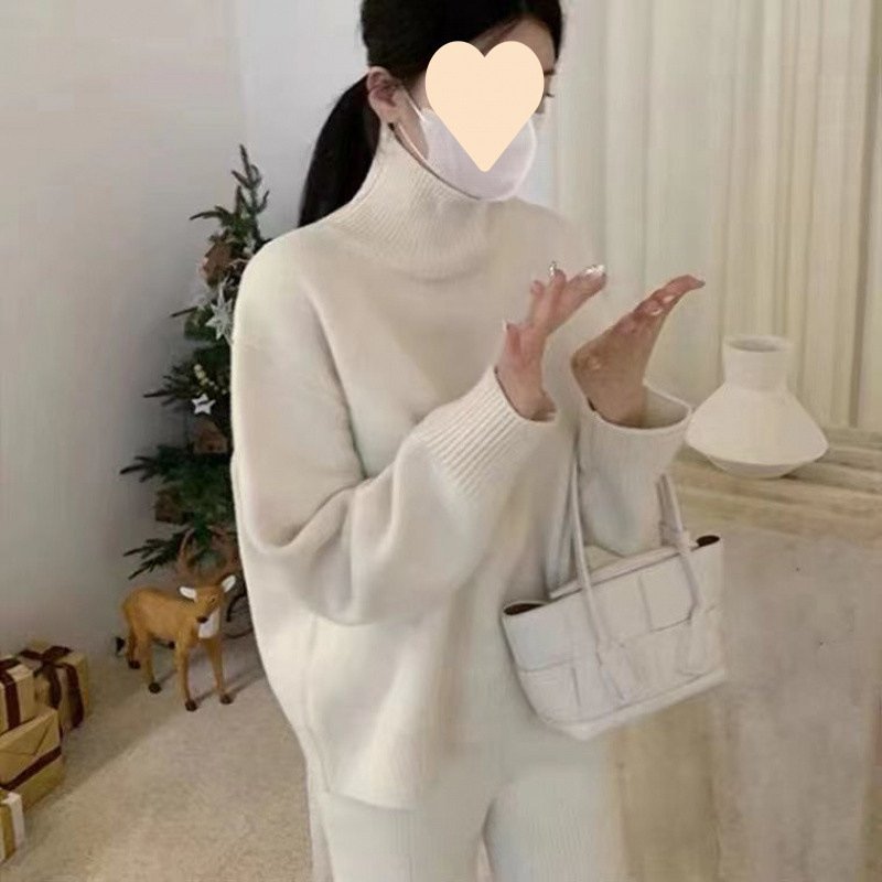 New Winter Wear Thick Soft Glutinous Loose High Collar Knitted Sweater For Women - Image 4