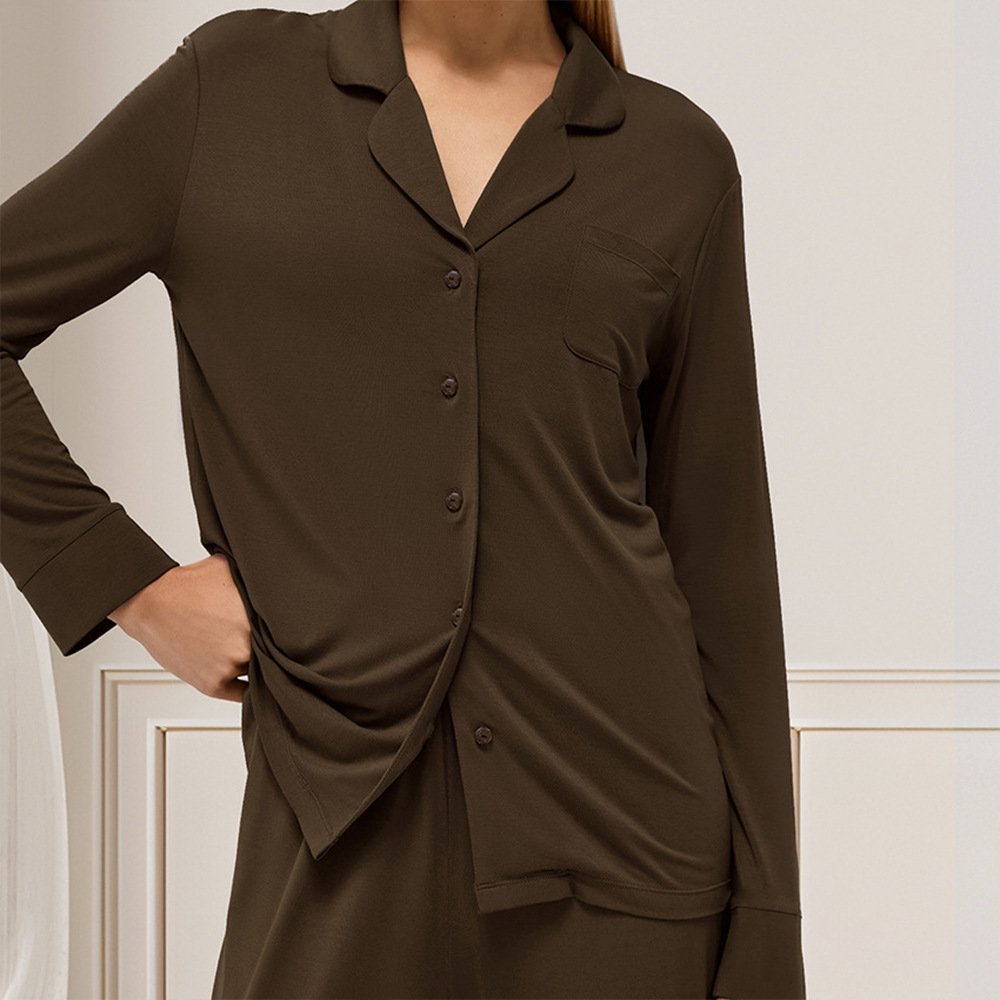 Long Sleeve Long Pants Pajama Set Comfortable Home Wear For Women - Image 5