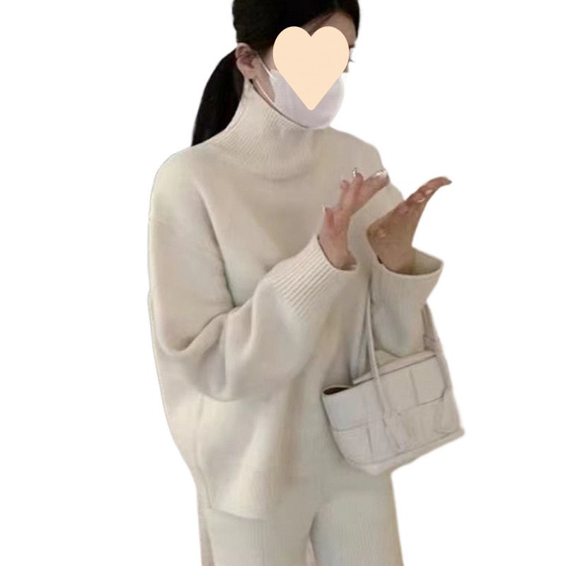 New Winter Wear Thick Soft Glutinous Loose High Collar Knitted Sweater For Women - Image 5