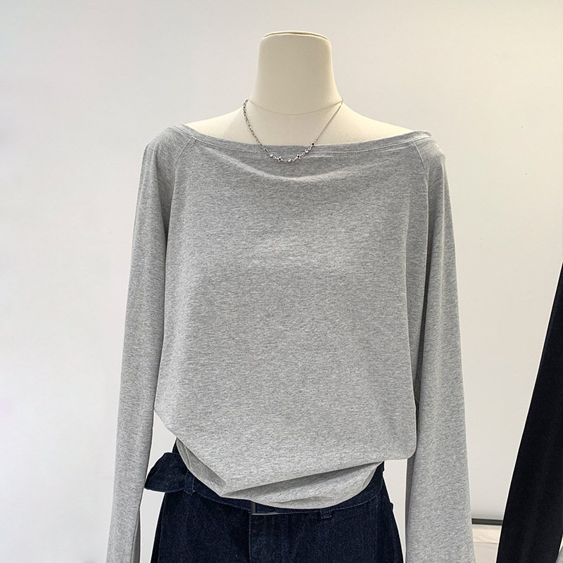 Hot Girl Style Off-neck Oblique Shoulder Tops Women - Image 9