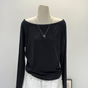 Hot Girl Style Off-neck Oblique Shoulder Tops Women
