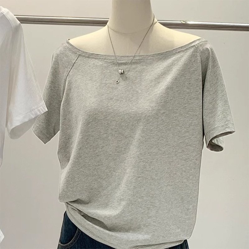 Hot Girl Style Off-neck Oblique Shoulder Tops Women - Image 7