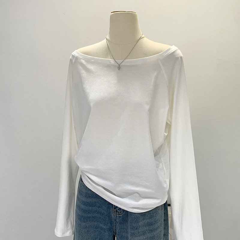 Hot Girl Style Off-neck Oblique Shoulder Tops Women - Image 6