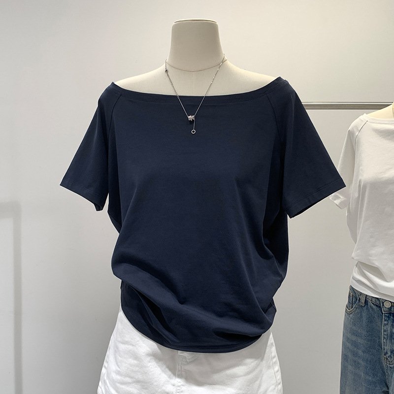 Hot Girl Style Off-neck Oblique Shoulder Tops Women - Image 8