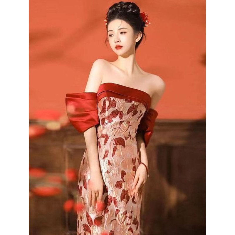 Tube Top Toast Dress Bridal Wedding Dress - Image 6