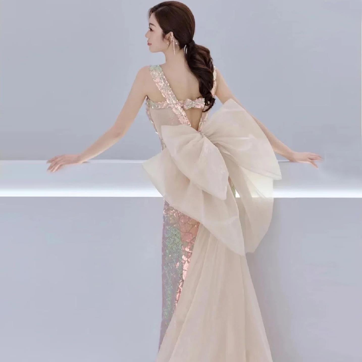 High-quality Fishtail Sequined Bridal Toast Dress - Image 3