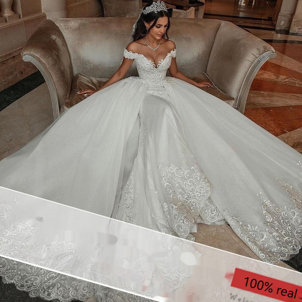 Bridal Lace Detachable Wedding Dress - Image 7
