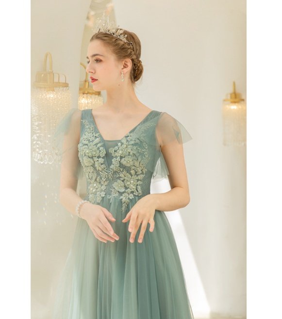 New Light Green Bridal Wedding Toast Dress - Image 5