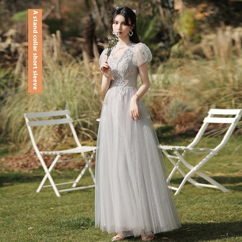 Dress Sisters Dress Female Gray Slim Fit Girlfriend Clothes - Image 8