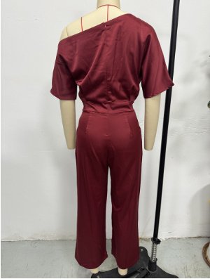New AutumnWinter Jumpsuit For Women Elegant Asymmetrical Formal Dress - Image 4