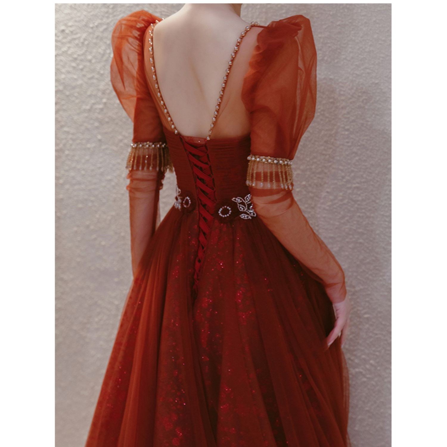 Autumn And Winter Toast Clothes New Long-sleeved Engagement Party Temperament Back To The Door Dress - Image 3